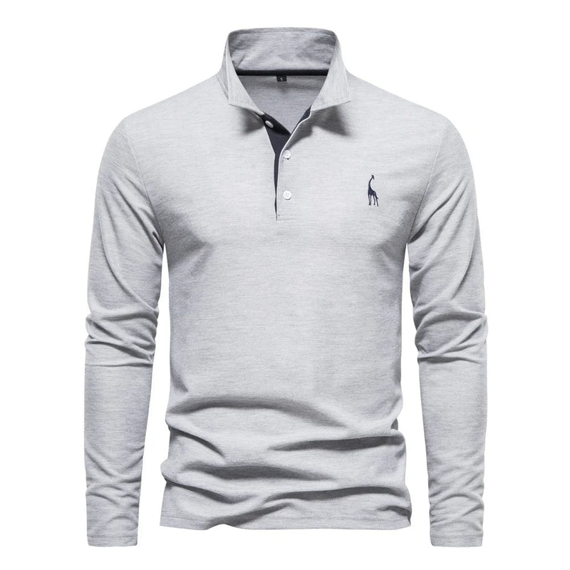 Men's Long Sleeve Polo Jumper - Stylish Button Placket, Classic Collar, Comfortable & Versatile Knitwear for Every Occasion