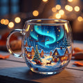 Christmas Glass Mug Winter Motifs Festive Hot Beverage Cup