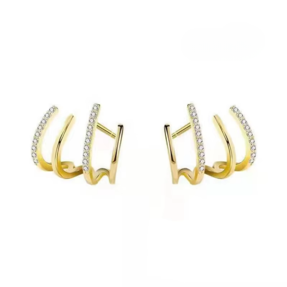 Earrings Mothers Day Gift Gold Hoop Layered Minimalist Jewelry