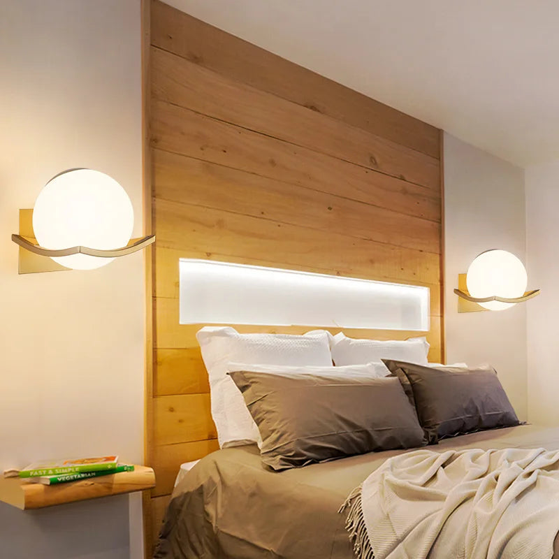 Makar Wall Light | Modern European Glass Globe Sconce