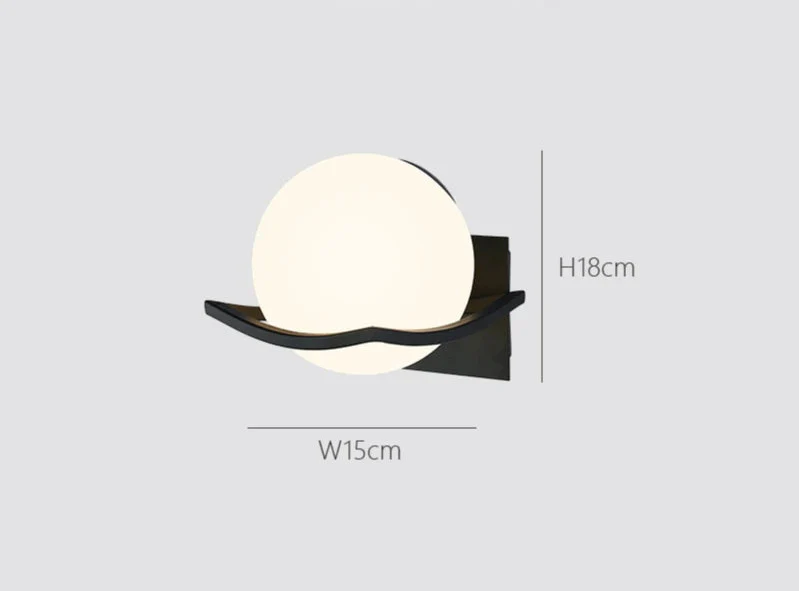 Makar Wall Light | Modern European Glass Globe Sconce
