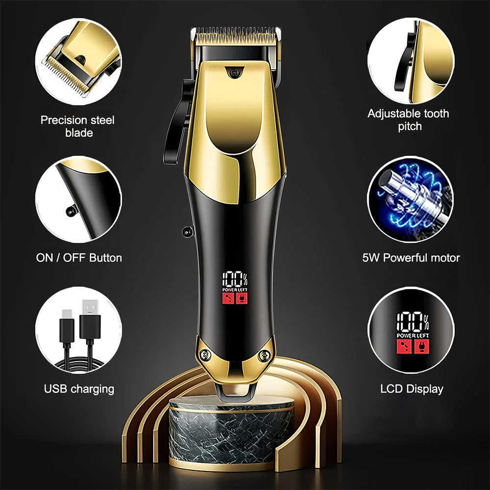 Hair Clippers Cordless Trimmer Set Rechargeable Lithium Grooming Kit