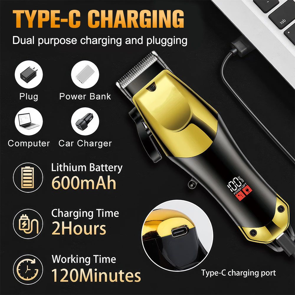 Hair Clippers Cordless Trimmer Set Rechargeable Lithium Grooming Kit