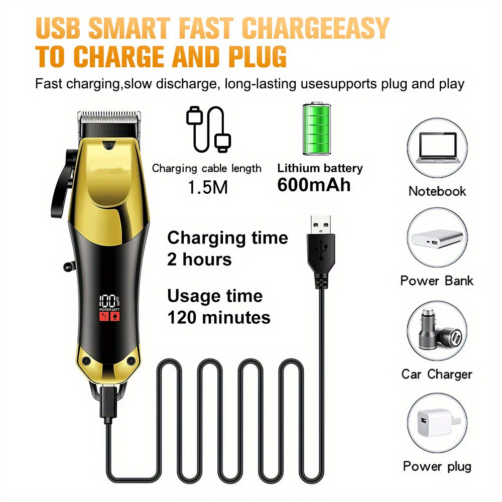 Hair Clippers Cordless Trimmer Set Rechargeable Lithium Grooming Kit