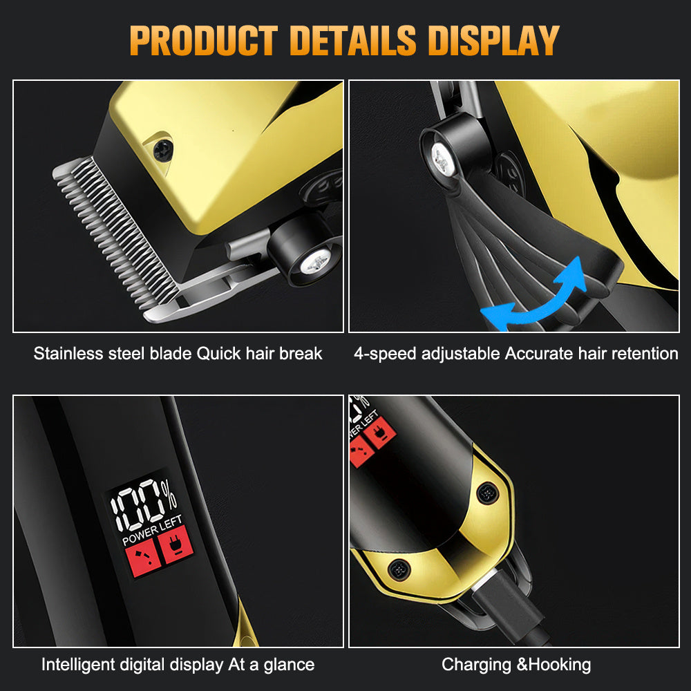 Hair Clippers Cordless Trimmer Set Rechargeable Lithium Grooming Kit