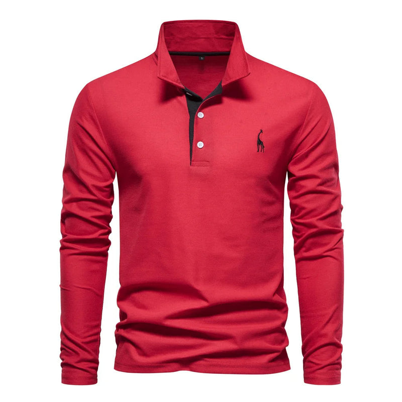 Men's Long Sleeve Polo Jumper - Stylish Button Placket, Classic Collar, Comfortable & Versatile Knitwear for Every Occasion