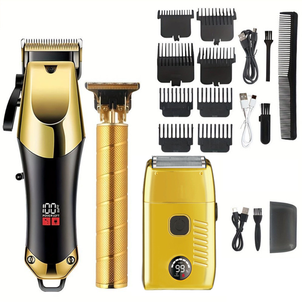 Hair Clippers Cordless Trimmer Set Rechargeable Lithium Grooming Kit