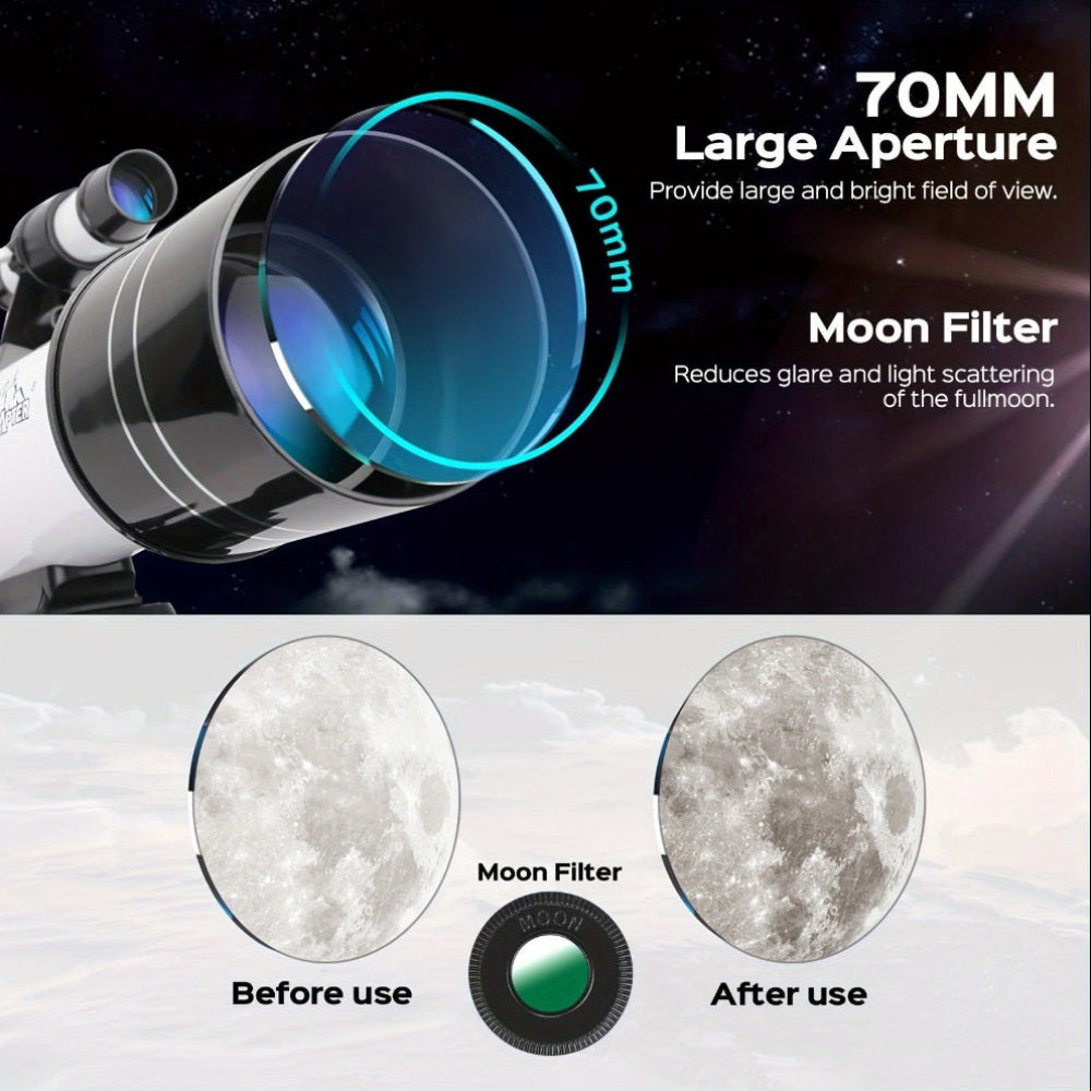 Telescope Portable Refractor Beginner Astronomy Viewing Set