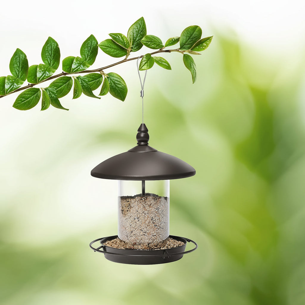 Metal Bird Feeder 360 Degree Perch Easy Refilling Cleaning