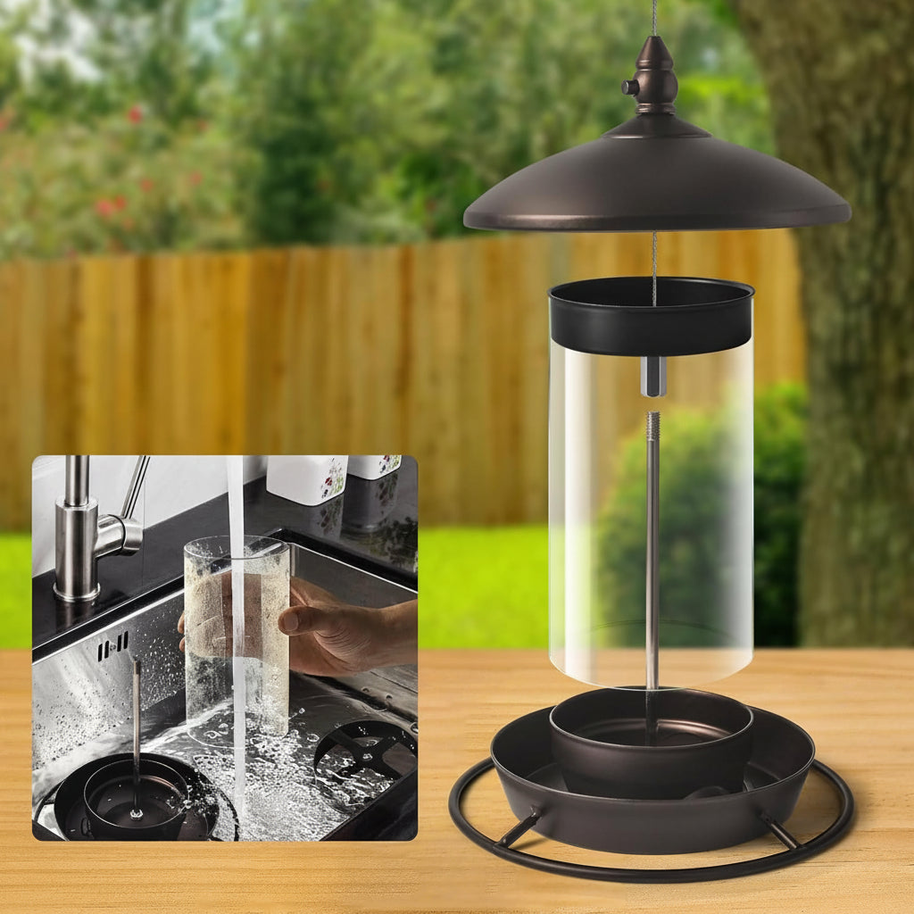 Metal Bird Feeder 360 Degree Perch Easy Refilling Cleaning