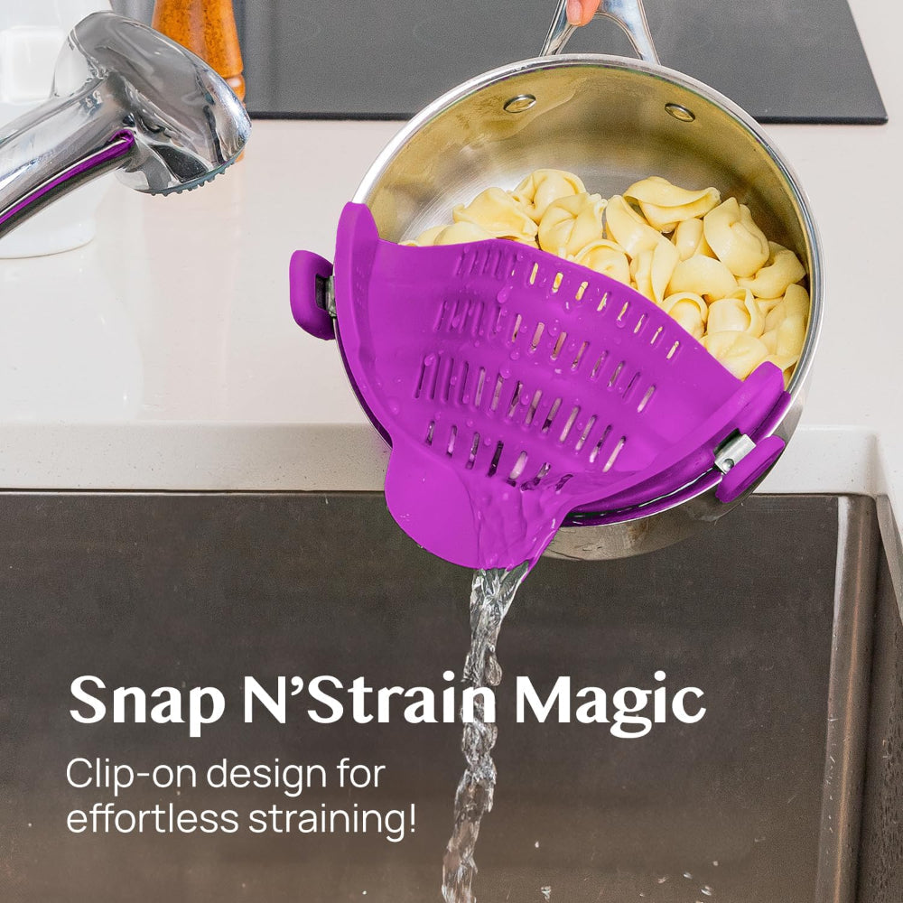 Kitchen Strainer Clip Style Pot Pasta Colander Silicone