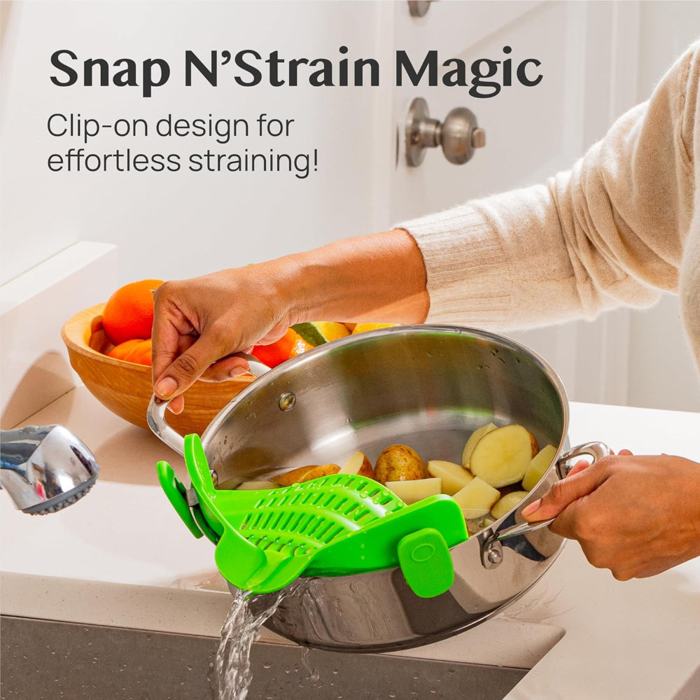 Kitchen Strainer Clip Style Pot Pasta Colander Silicone