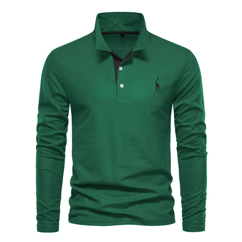 Men's Long Sleeve Polo Jumper - Stylish Button Placket, Classic Collar, Comfortable & Versatile Knitwear for Every Occasion