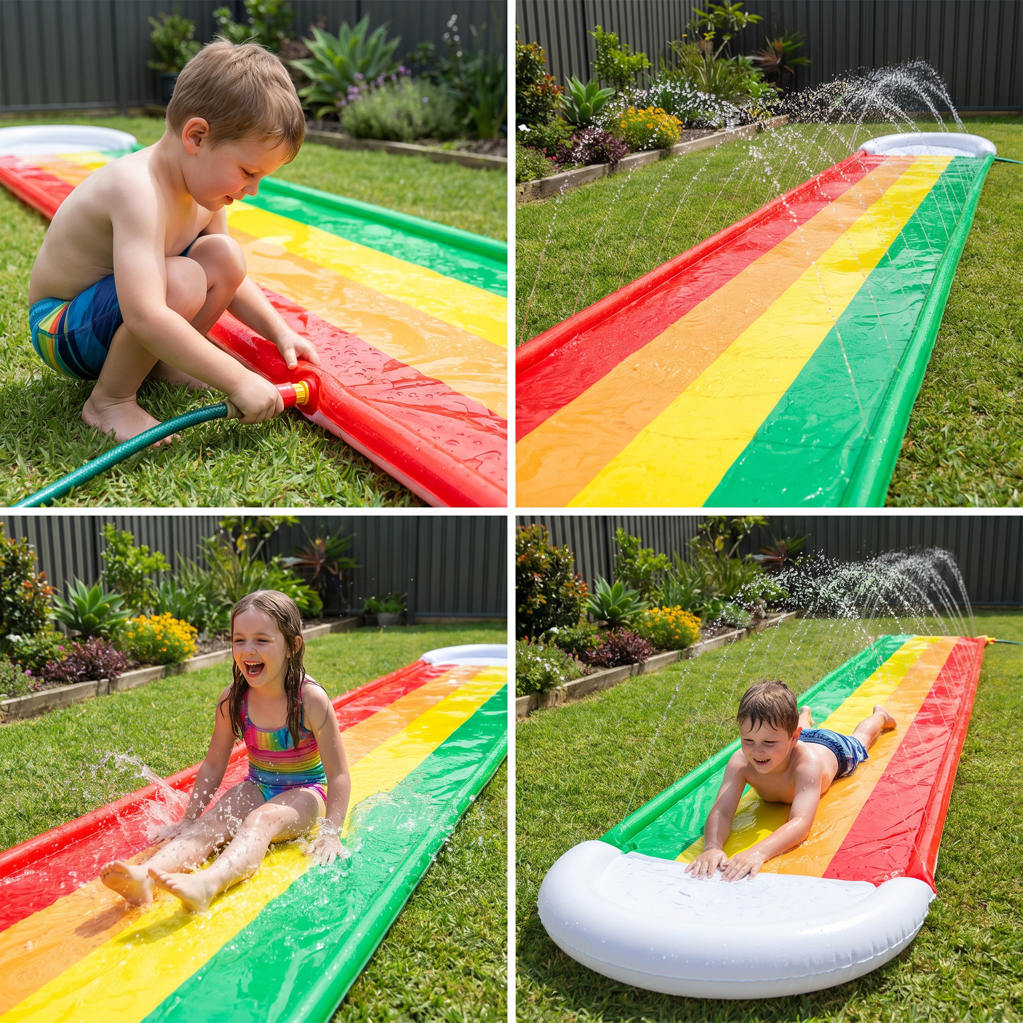 Large Inflatable Water Slide Outdoor Racing Climb Splash