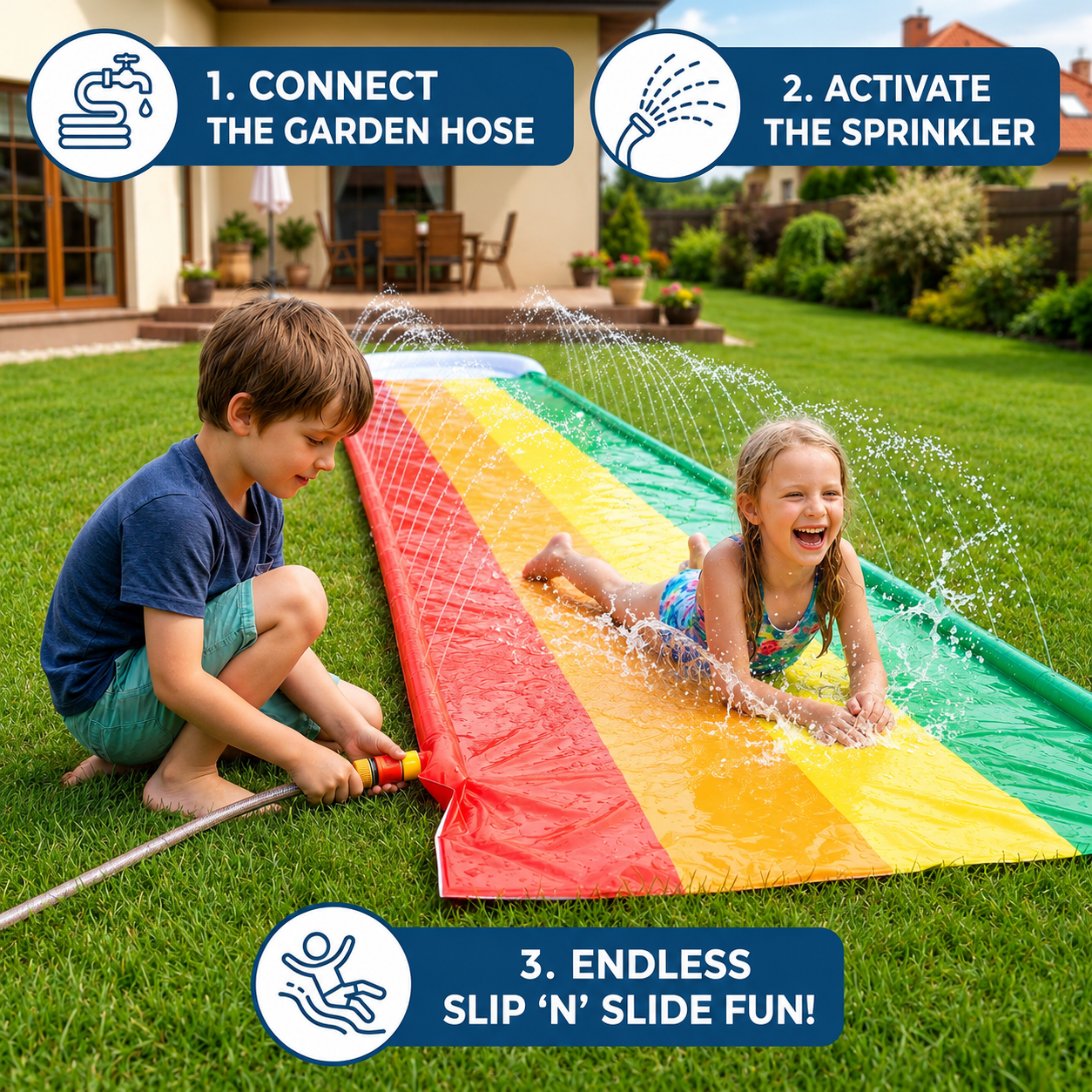 Large Inflatable Water Slide Outdoor Racing Climb Splash