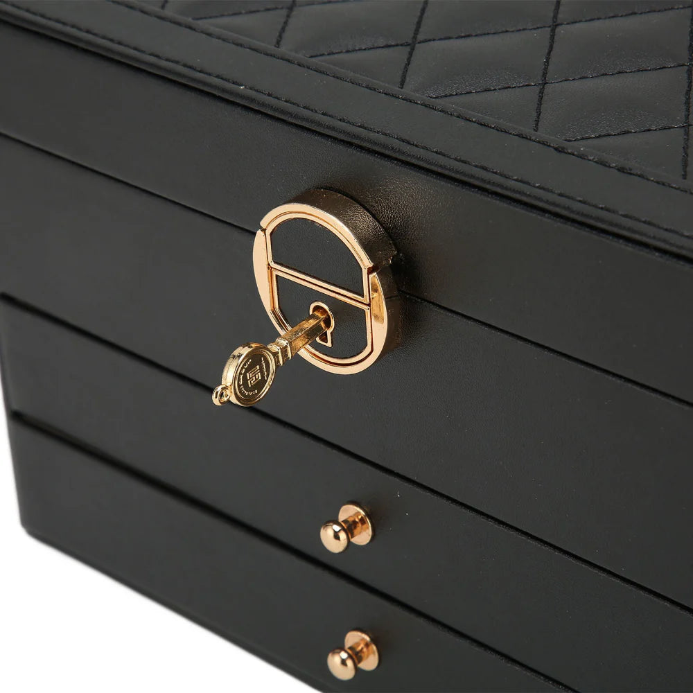 Jewelry Box Multilayer Textured Storage Organizer Display Case