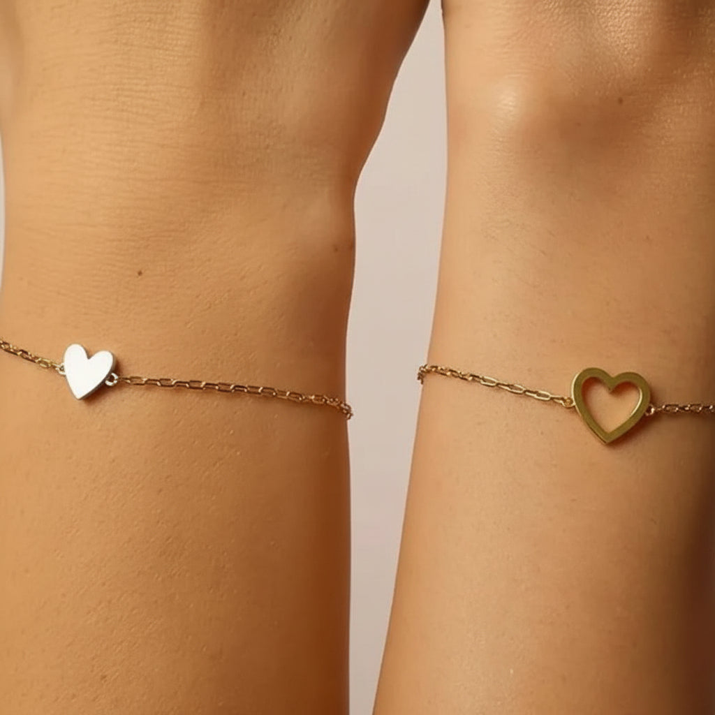 Bracelet Adjustable Heart Chain Matching Couple Jewelry