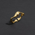 Ring Minimalist Gold Adjustable Ocean Inspired Sterling Silver
