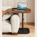 Side Table Adjustable C Shaped Walnut Laptop Sofa Table
