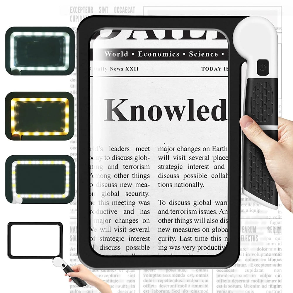 Magnifying Glass Full Page LED Lighted Reading Magnifier