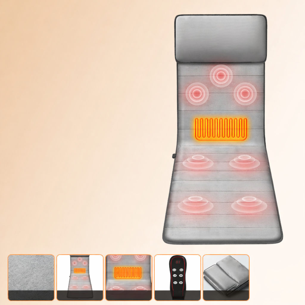 Massage Mat Heated Full Body Vibration Motor Foldable Relaxation Pad