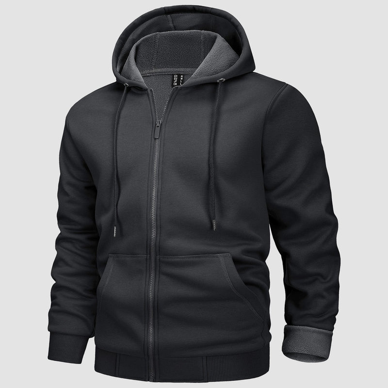 Men's Fleece Bomber Jacket - Stylish Zip-Up Hoodie Sweatshirt for Ultimate Comfort & Warmth