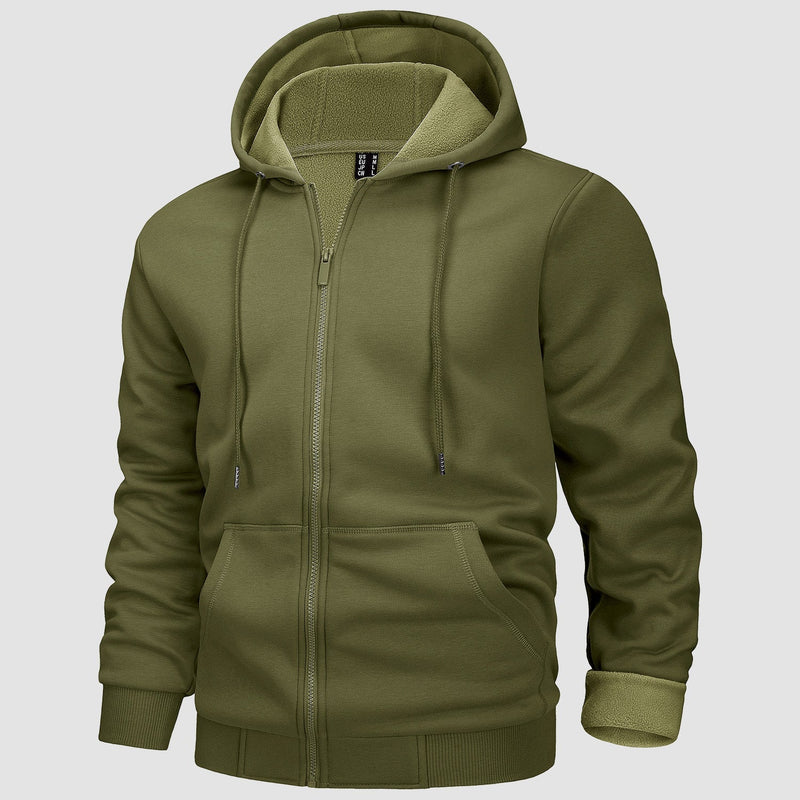 Men's Fleece Bomber Jacket - Stylish Zip-Up Hoodie Sweatshirt for Ultimate Comfort & Warmth