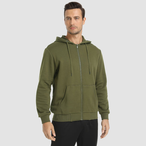 Men's Fleece Bomber Jacket - Stylish Zip-Up Hoodie Sweatshirt for Ultimate Comfort & Warmth