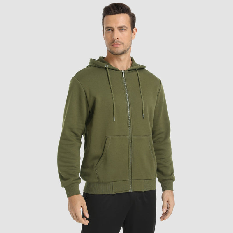 Men's Fleece Bomber Jacket - Stylish Zip-Up Hoodie Sweatshirt for Ultimate Comfort & Warmth