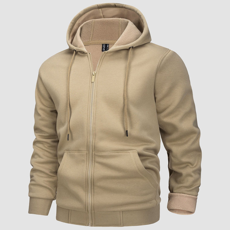 Men's Fleece Bomber Jacket - Stylish Zip-Up Hoodie Sweatshirt for Ultimate Comfort & Warmth