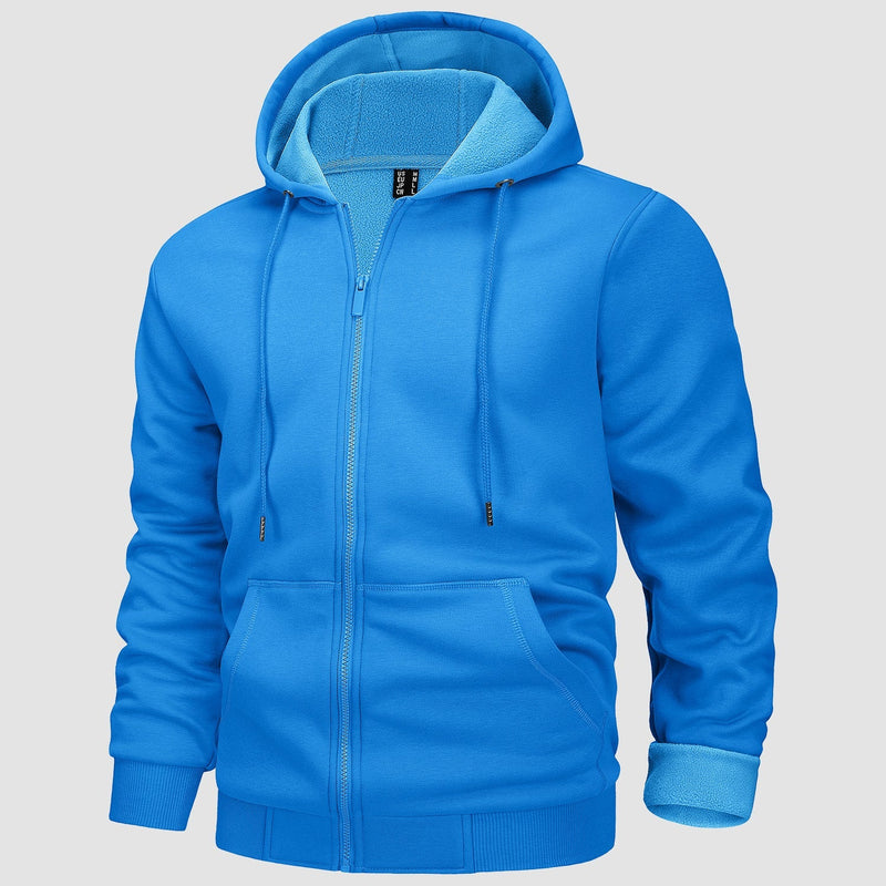 Men's Fleece Bomber Jacket - Stylish Zip-Up Hoodie Sweatshirt for Ultimate Comfort & Warmth