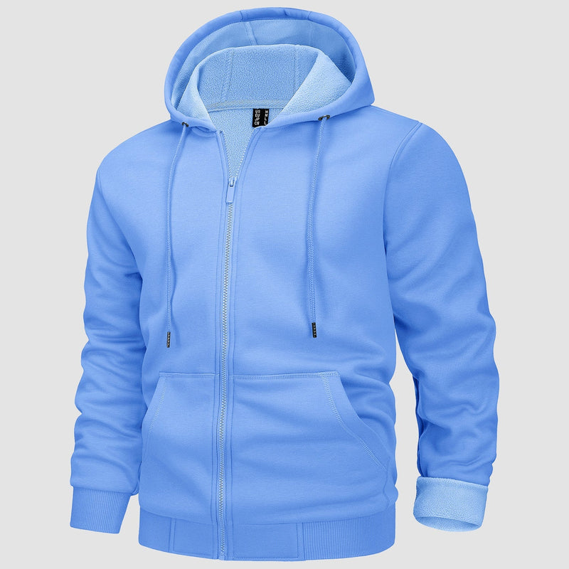 Men's Fleece Bomber Jacket - Stylish Zip-Up Hoodie Sweatshirt for Ultimate Comfort & Warmth