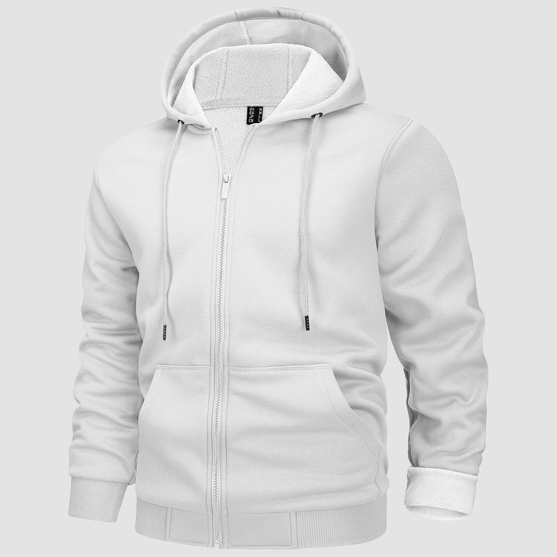 Men's Fleece Bomber Jacket - Stylish Zip-Up Hoodie Sweatshirt for Ultimate Comfort & Warmth