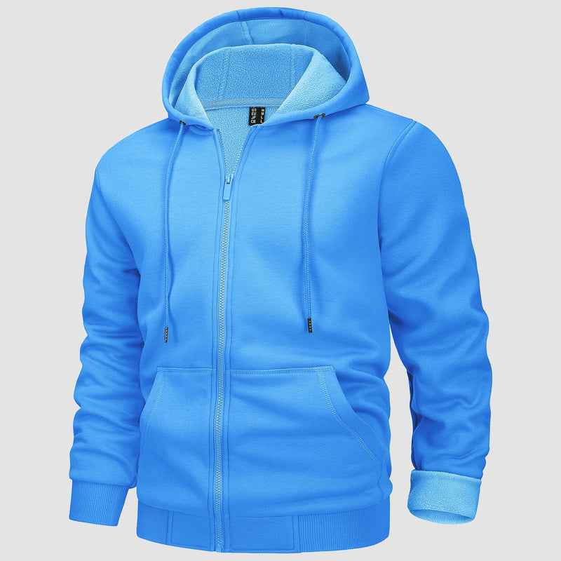 Men's Fleece Bomber Jacket - Stylish Zip-Up Hoodie Sweatshirt for Ultimate Comfort & Warmth