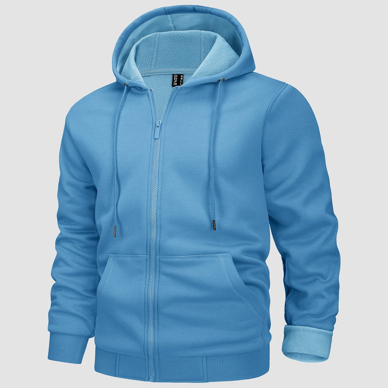 Men's Fleece Bomber Jacket - Stylish Zip-Up Hoodie Sweatshirt for Ultimate Comfort & Warmth