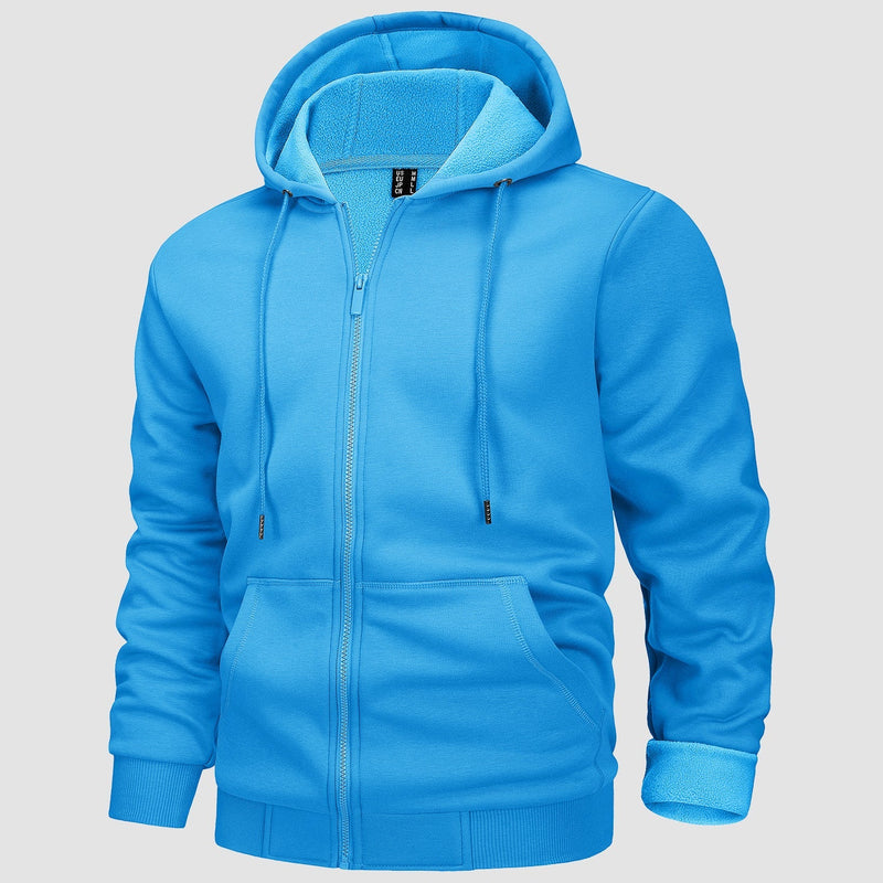 Men's Fleece Bomber Jacket - Stylish Zip-Up Hoodie Sweatshirt for Ultimate Comfort & Warmth