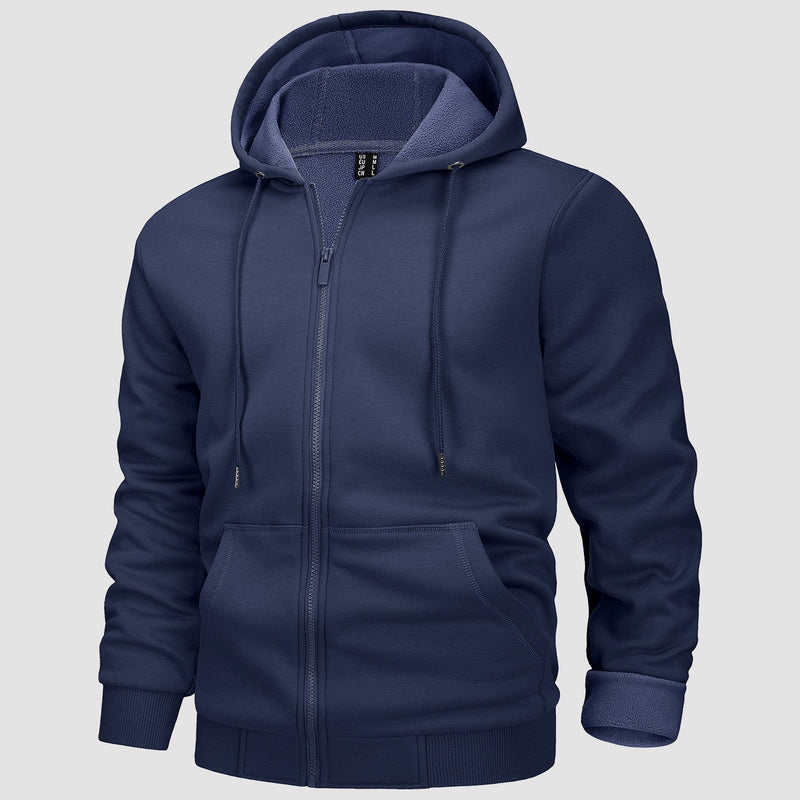 Men's Fleece Bomber Jacket - Stylish Zip-Up Hoodie Sweatshirt for Ultimate Comfort & Warmth
