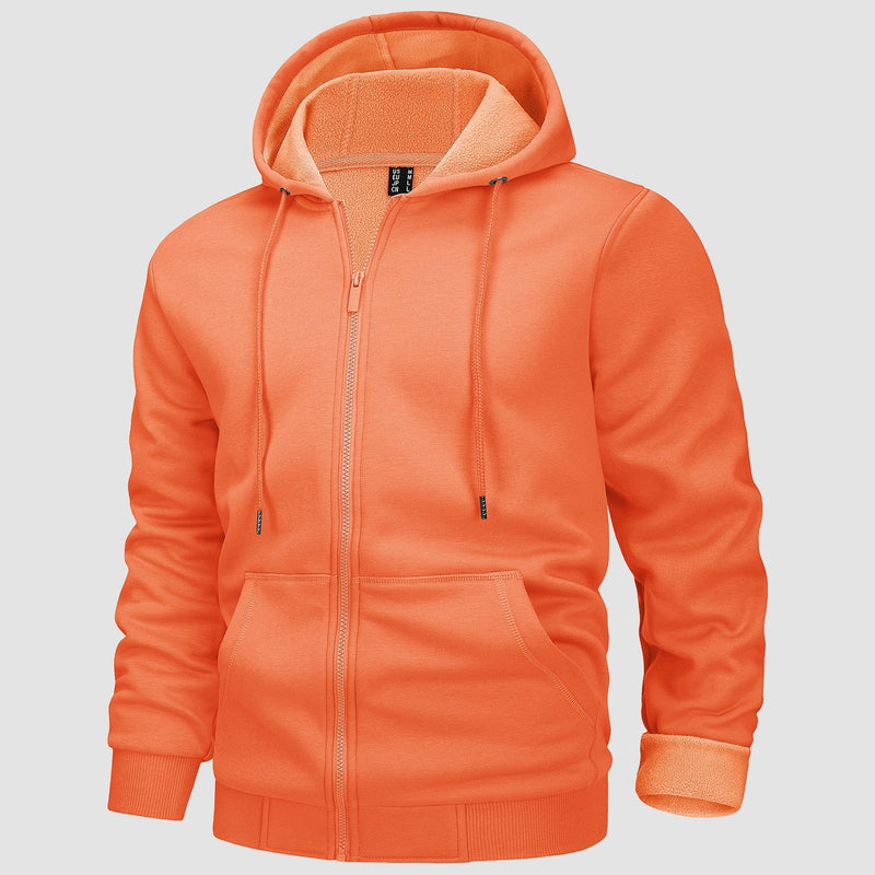 Men's Fleece Bomber Jacket - Stylish Zip-Up Hoodie Sweatshirt for Ultimate Comfort & Warmth