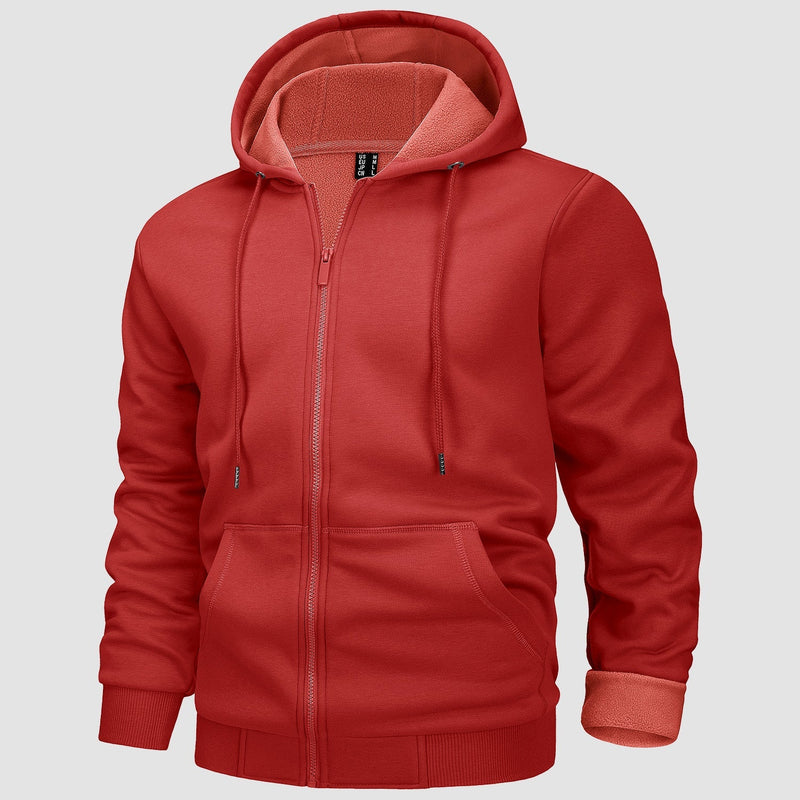 Men's Fleece Bomber Jacket - Stylish Zip-Up Hoodie Sweatshirt for Ultimate Comfort & Warmth