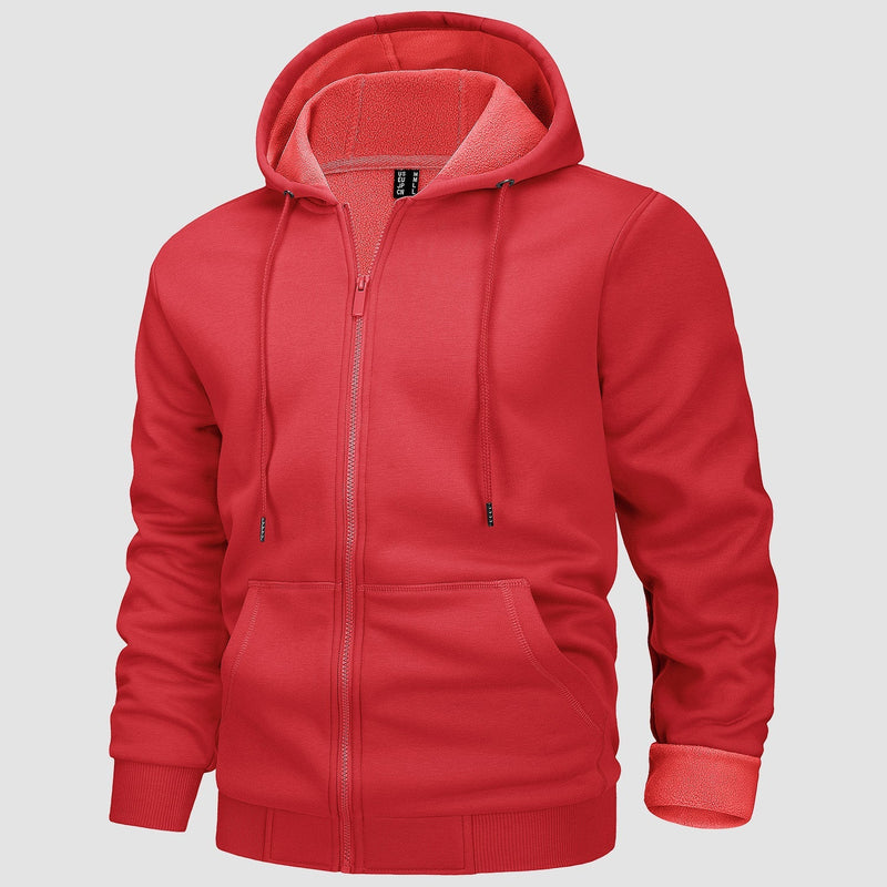 Men's Fleece Bomber Jacket - Stylish Zip-Up Hoodie Sweatshirt for Ultimate Comfort & Warmth