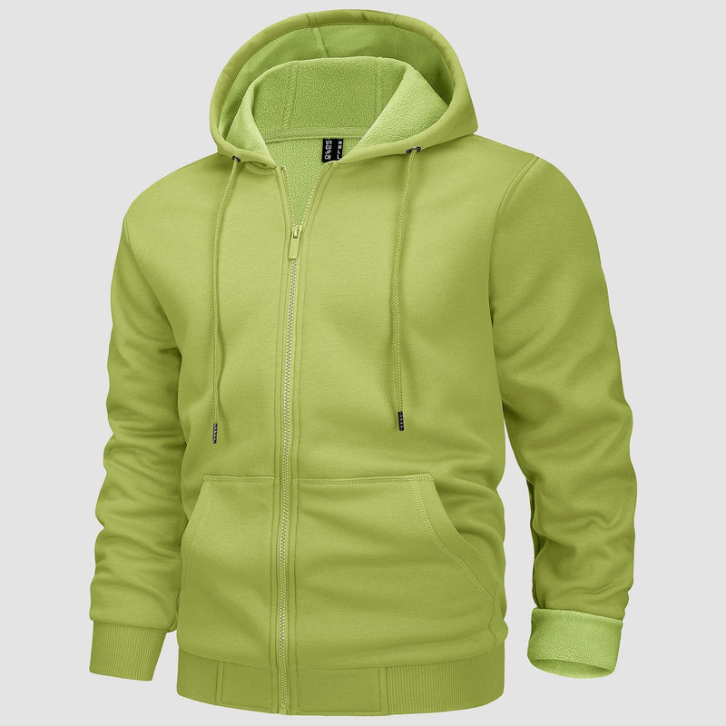 Men's Fleece Bomber Jacket - Stylish Zip-Up Hoodie Sweatshirt for Ultimate Comfort & Warmth