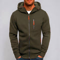 Men's Hooded Sweatshirt Zip-Up Hoodie Long Sleeve Hooded Jacket