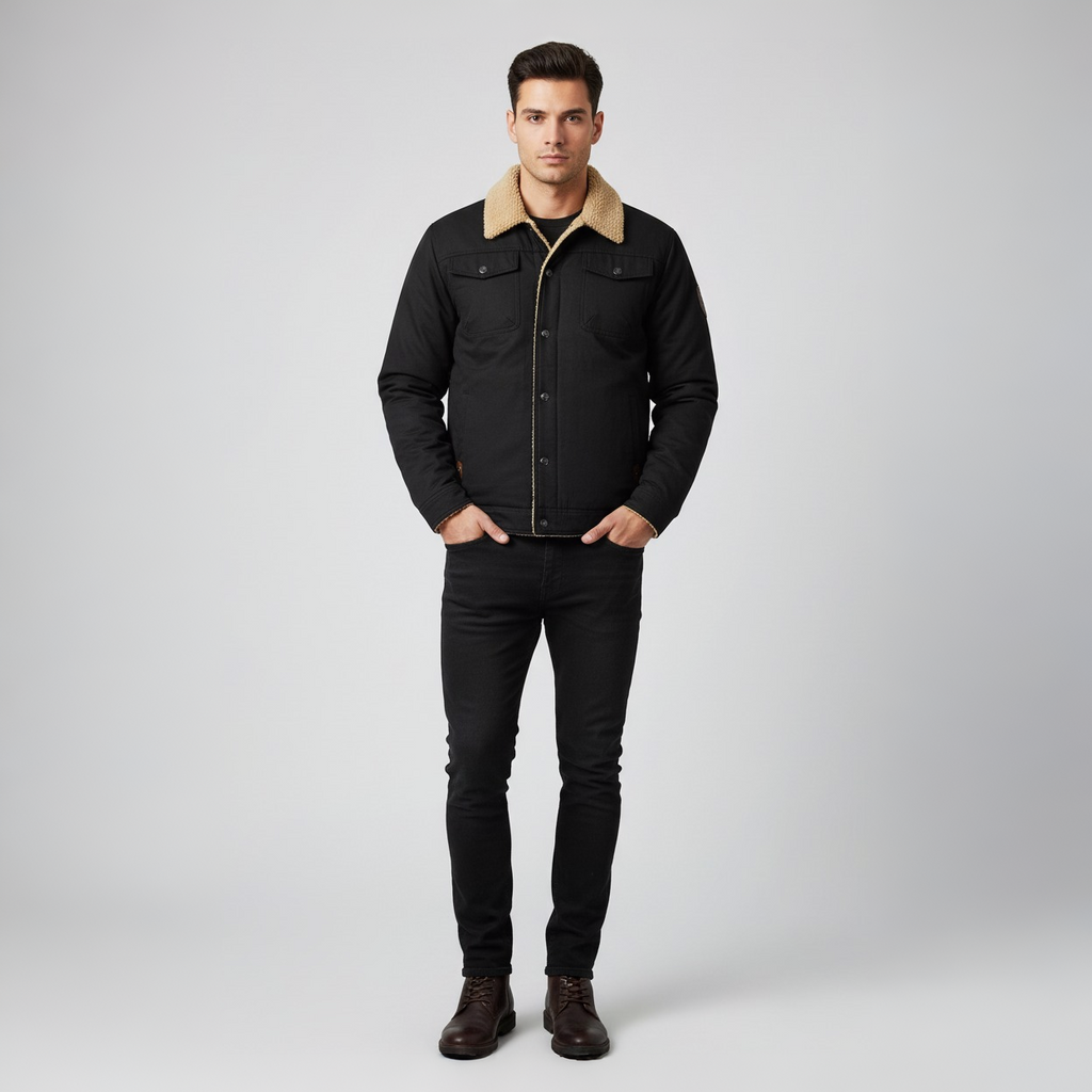 Men's Jacket Bomber Sherpa Lined Winter Coat