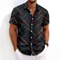 Men's Shirt Short Sleeve Geometric Button Shirt