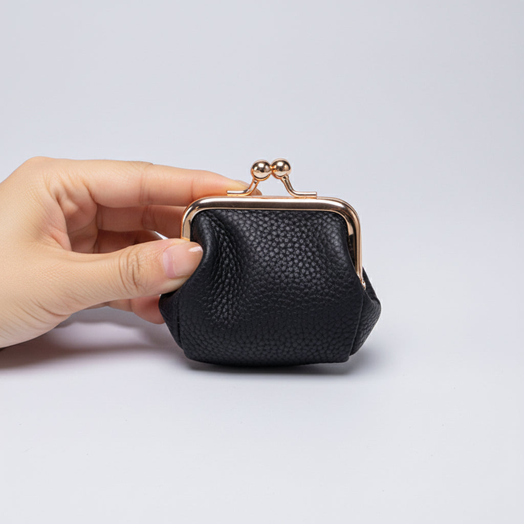 Mini Jewelry Box Genuine Leather Organizer Gold Clasp Travel