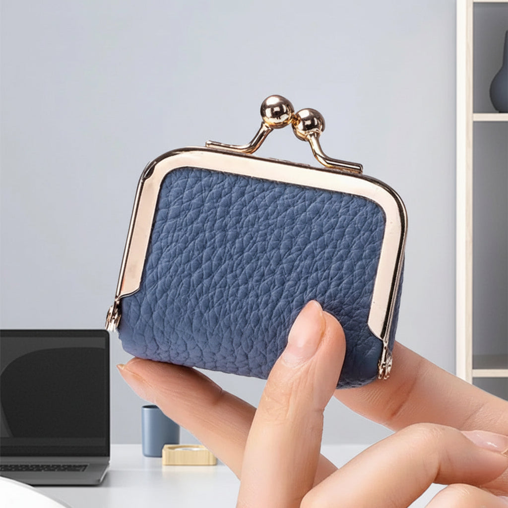 Mini Jewelry Box Genuine Leather Organizer Gold Clasp Travel