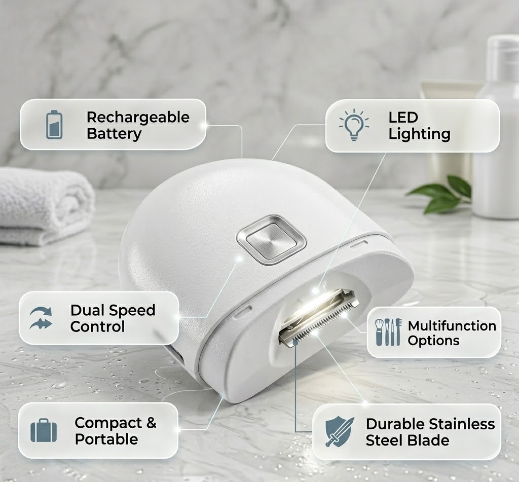 Nail Clipper Electric Rechargeable LED Light Trimmer