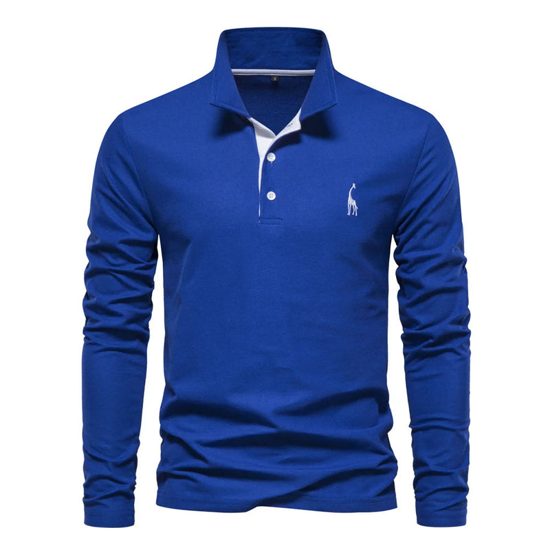 Men's Long Sleeve Polo Jumper - Stylish Button Placket, Classic Collar, Comfortable & Versatile Knitwear for Every Occasion