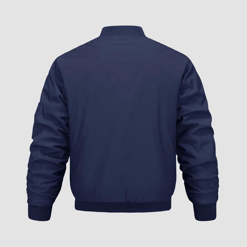 Men's Quilted Windproof Bomber Jacket with Pockets - Stylish, Durable All-Season Outerwear for Men