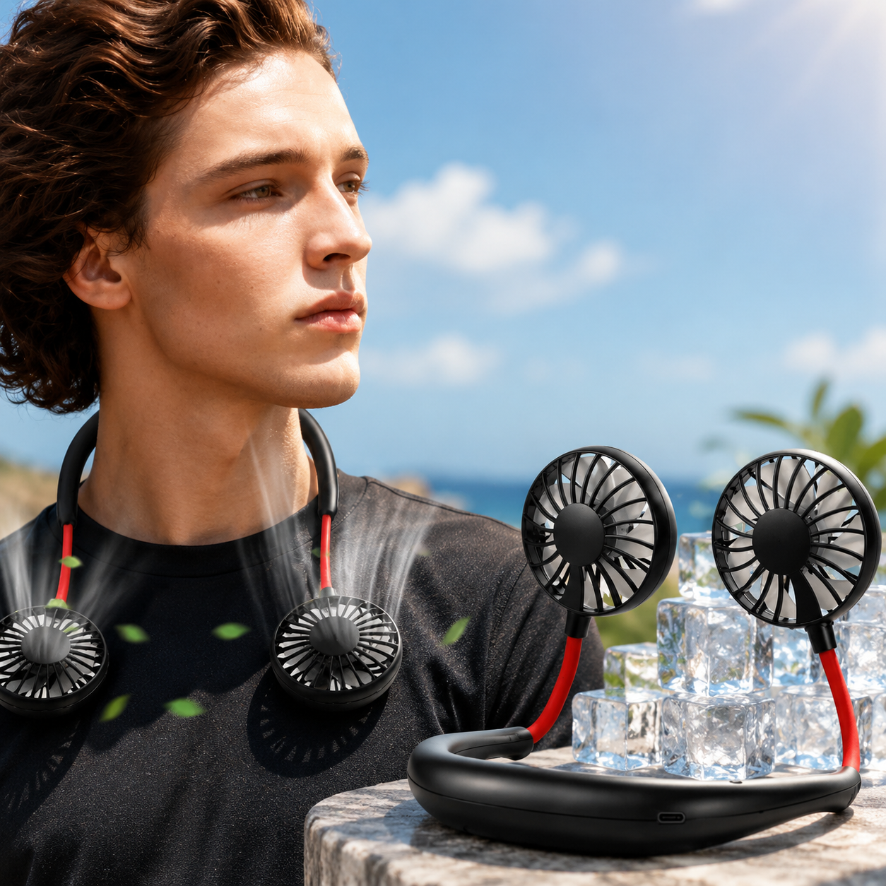 Neck Fan Portable Hands Free Rechargeable Cooling Device